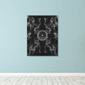Afdrukken van zwart-wit muziekluidsprekercanvas (Insitu (Houten vloer))