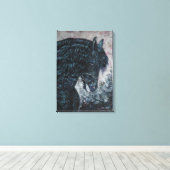 Afdrukken van zwart-wit paard (Insitu (Houten vloer))