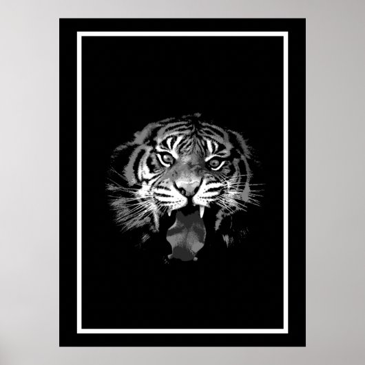 Afdrukken van zwart-wit Poster - Kunststijl voor P (Voorkant)