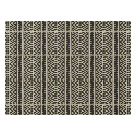 Afdrukken van zwarte en gouden Afrikaanse modder Tafelkleed (Voorkant (Horizontaal))