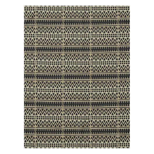 Afdrukken van zwarte en gouden Afrikaanse modder Tafelkleed (Voorkant)