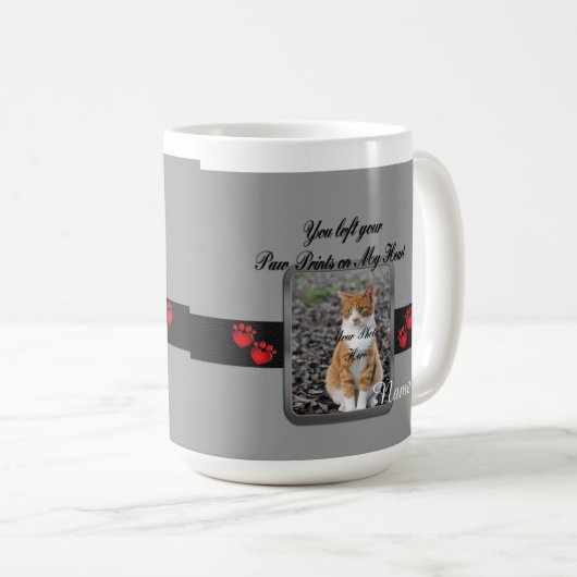 Afdrukken verven op mijn hart grijs koffiemok (Voorkant rechts)