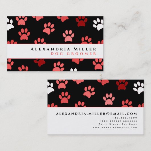 Afdrukken verven | Zwart wit en roze Visitekaartje (Voorkant / Achterkant)