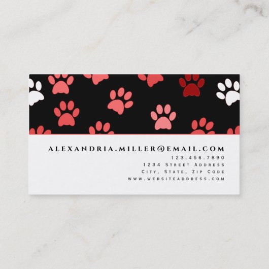 Afdrukken verven | Zwart wit en roze Visitekaartje (Achterkant)