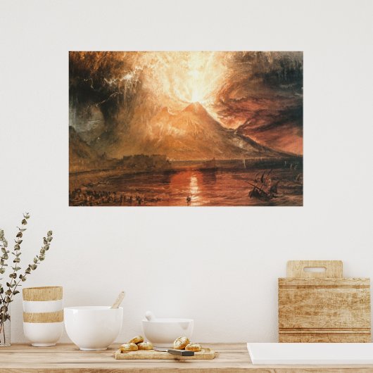 Afdrukken Vesuvius Erupting Canvas Poster (Keuken)
