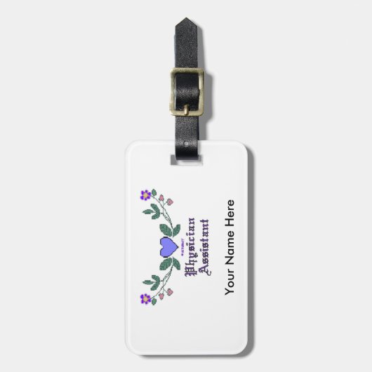Afdrukken voor arts Assistant Cross Stitch Bagagelabel (Voorkant verticaal)