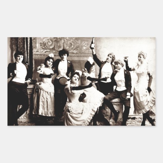  afdrukken voor feestmeisjes rechthoekige sticker (Voorkant)