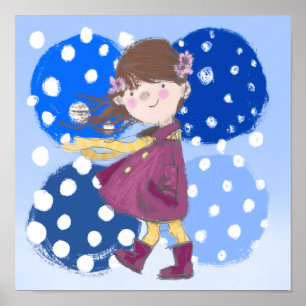 Afdrukken voor meisjeskamer. Snowball Poster