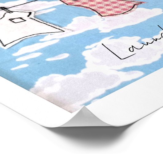 Afdrukken voor wasruimte poster (Hoek)