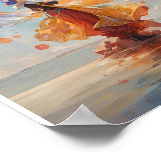 Afdrukken, waardepapier (steen) poster (Hoek)