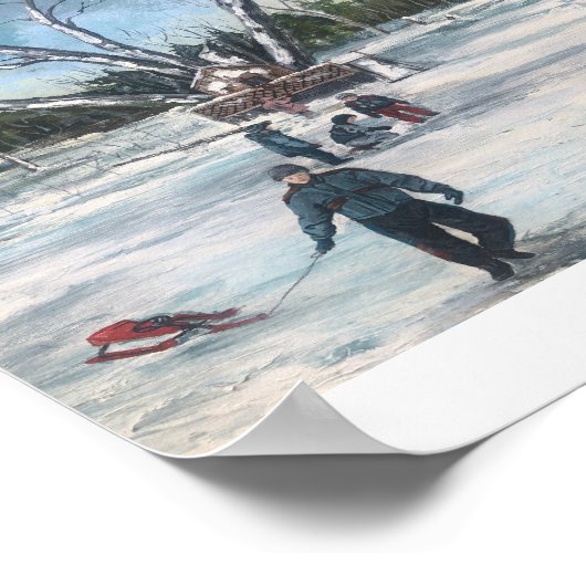 Afdrukken, waardepapier (steen) poster (Hoek)