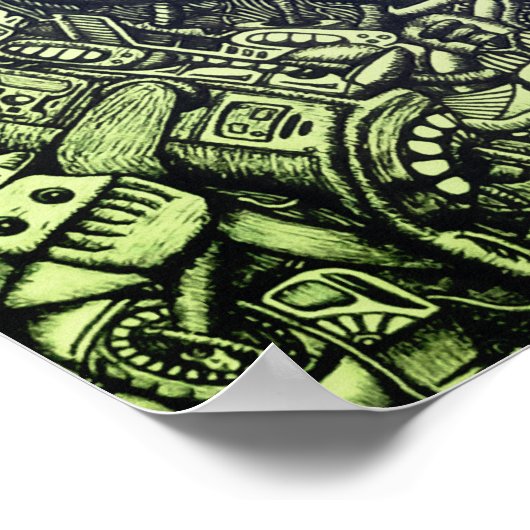 Afdrukken, waardepapier (steen) poster (Hoek)