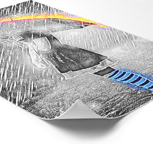 Afdrukken, waardepapier (steen) poster (Hoek)