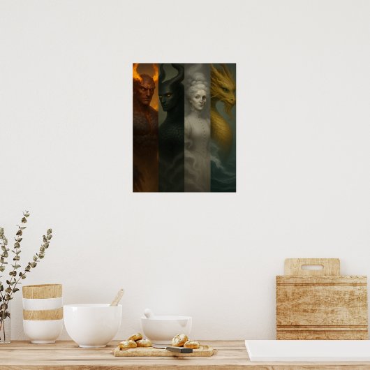 Afdrukken, waardepapier (steen) poster (Keuken)