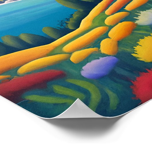 Afdrukken, waardepapier (steen) poster (Hoek)