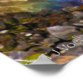 Afdrukken waterval en regenboogstraal met scripts  poster (Hoek)