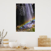 Afdrukken waterval en regenboogstraal met scripts  poster (Keuken)