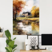 Afdrukken waterverf Illustratie najaar Poster (Thuiskantoor)