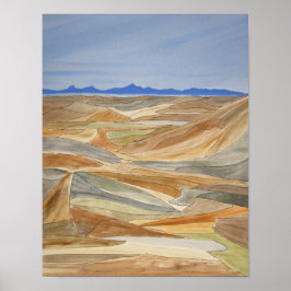 Afdrukken Waterverf lijn regio's verwijderen Poster