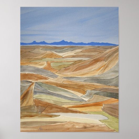 Afdrukken Waterverf lijn regio's verwijderen Poster (Voorkant)