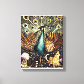 Afdrukken waterverf Peacock Stretched Canvas (Voorkant)