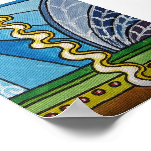 Afdrukken Wavy Line Scene Poster (Hoek)