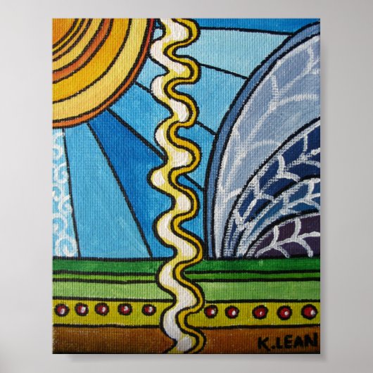 Afdrukken Wavy Line Scene Poster (Voorkant)