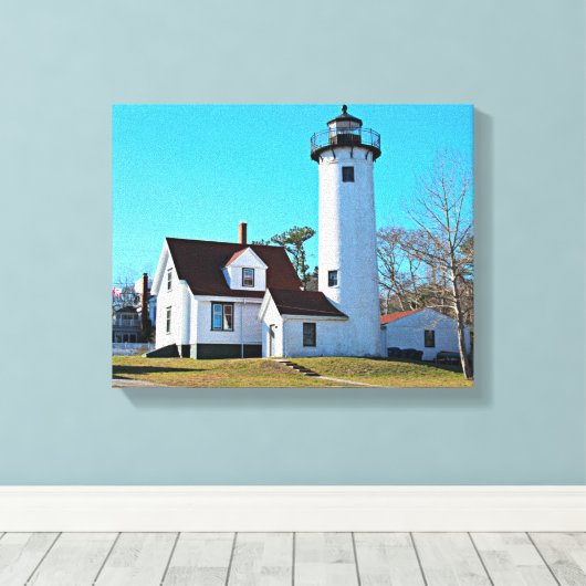 Afdrukken West Chop Lighthouse Marthas Vineyard Ca (Insitu (Houten vloer))