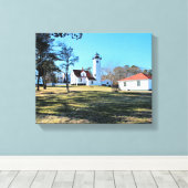 Afdrukken West Chop Lighthouse Marthas Vineyard Ca (Insitu (Houten vloer))