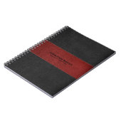 Afdrukken zwart en rood leder notitieboek (Linkerzijde)