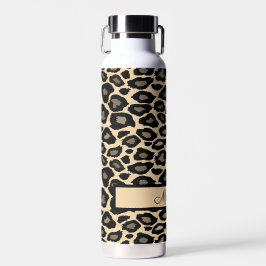 Afdrukken zwart en tan leopard op maat waterfles