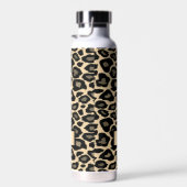 Afdrukken zwart en tan leopard op maat waterfles (Rechts)