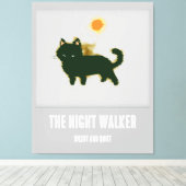 Afdrukken zwart katteverdraaid Canvas (Insitu (Houten vloer))