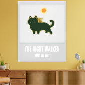 Afdrukken zwart katteverdraaid Canvas (Insitu (Woonkamer))