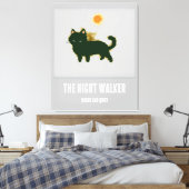 Afdrukken zwart katteverdraaid Canvas (Insitu (Slaapkamer))