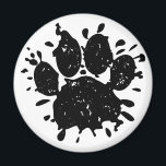 Afdrukken zwart verfplaat verfplaat verf magneet<br><div class="desc">De de stijlhondenpootdruk van de cartoon van de klap met verfspatten en onderdrukt effect dat op afbeelding wordt toegepast. Aangepaste magneten. Cadeauidee voor hondenliefhebbers.</div>