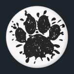 Afdrukken zwart verfplaat verfplaat verf magneet<br><div class="desc">De de stijlhondenpootdruk van de cartoon van de klap met verfspatten en onderdrukt effect dat op afbeelding wordt toegepast. Aangepaste magneten. Cadeauidee voor hondenliefhebbers.</div>