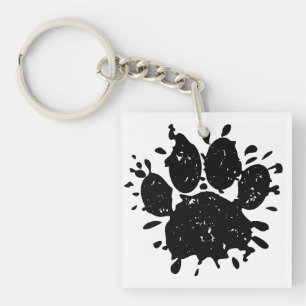 Afdrukken zwart verfplaat verfplaat verf sleutelhanger