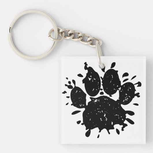Afdrukken zwart verfplaat verfplaat verf sleutelhanger (voorkant)