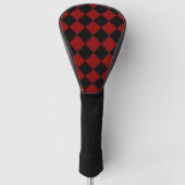 Afdrukken zwart-wit en rood diamant golfheadcover (Voorkant)