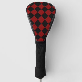 Afdrukken zwart-wit en rood diamant golfheadcover