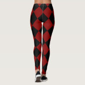 Afdrukken zwart-wit en rood diamant leggings (Achterkant)