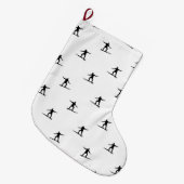 Afdrukken zwart-wit surfmotif grafisch grote kerstsok (Voorkant (Hangend))
