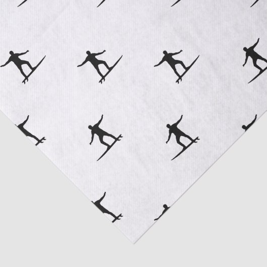 Afdrukken zwart-wit surfmotif grafisch tissuepapier (Detail)