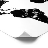 Afdrukken zwart-wit wereldkaart wereldbol poster (Hoek)