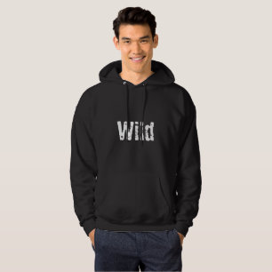 Afdrukken zwarte en witte wolf op achterzijde mann hoodie