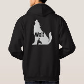 Afdrukken zwarte en witte wolf op achterzijde mann hoodie (Achterkant)