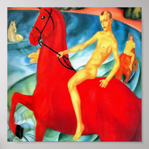 Afdrukken: Zwemelen van het Rode paard Poster