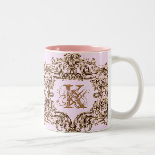 AFDRUKKING PARIS PINK BAROQUE TWEEKLEURIGE KOFFIEMOK