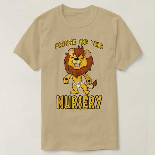 AFDRUKKING VAN DE NURSERY-Baby-leeuw in de luier T-shirt (Design voorkant)